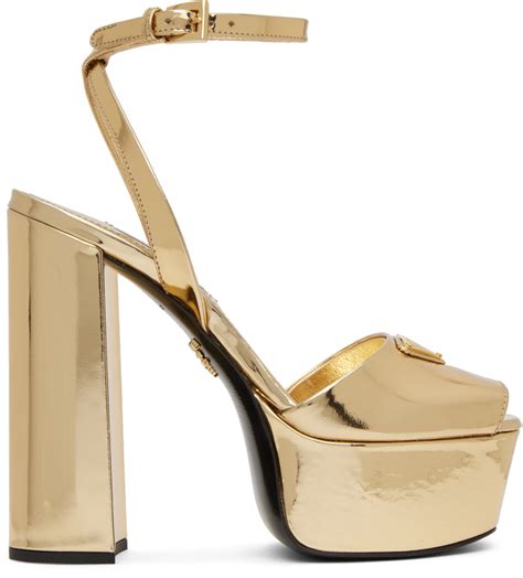 prada gold high heels|prada heeled boots.